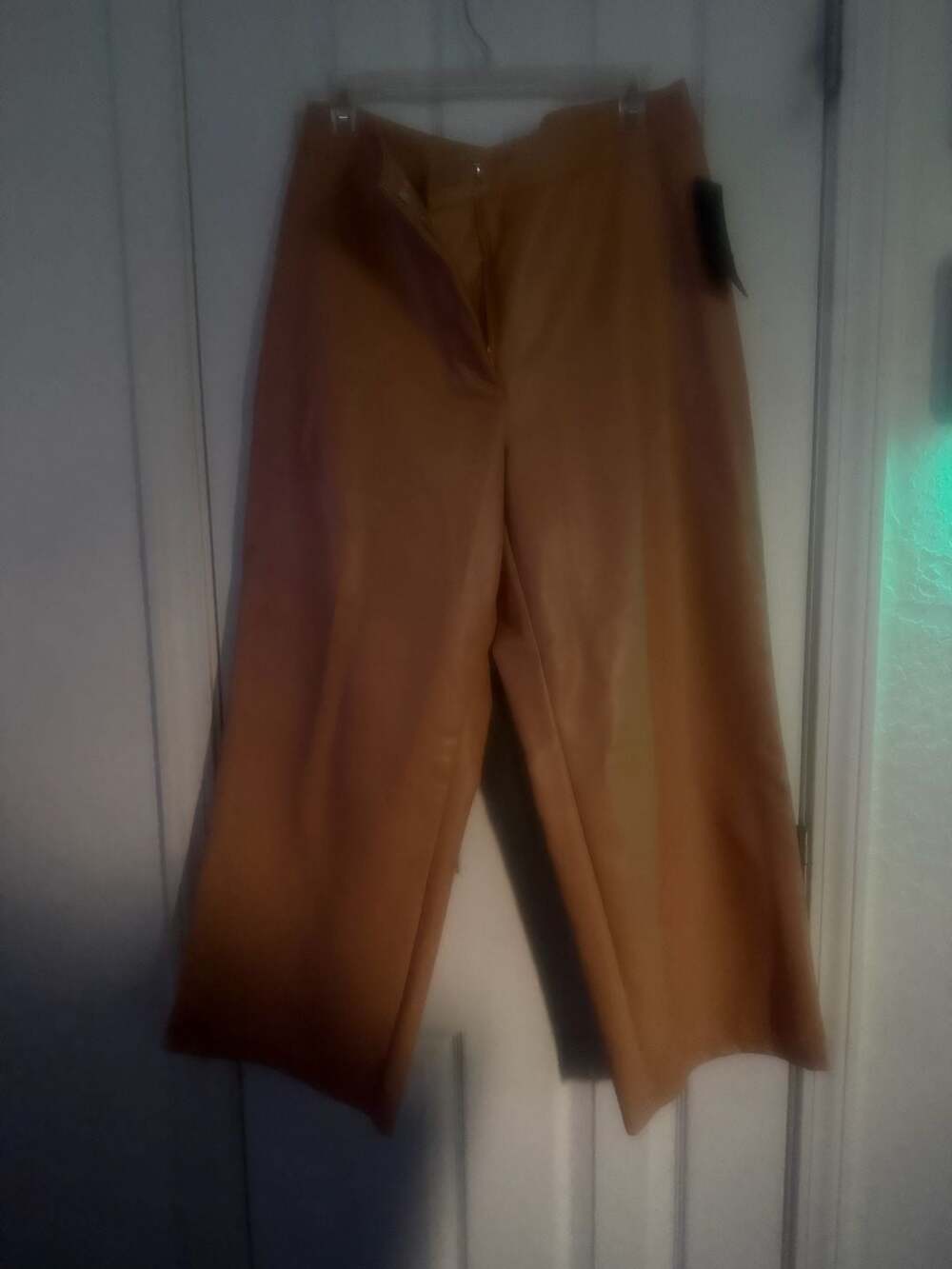 Bagatelle Collection Faux Leather Wide-Leg XL Cropped Pants Work Dress Pants